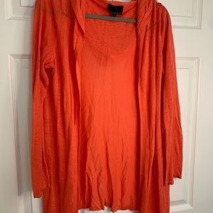 Burnt orange hooded thin cardigan